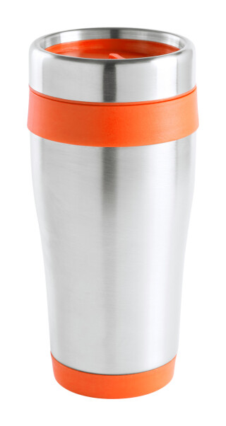 Nerezový termohrnek, 450ml, oranžové detaily