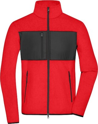 Pánská fleecová bunda James & Nicholson, červená, XL