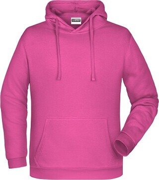 Pánská mikina s kapucí James Nicholson sweat hoodie men, růžová, vel. L