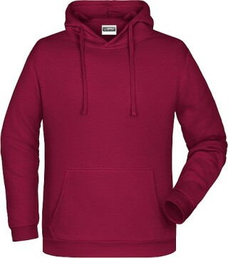 Pánská mikina s kapucí James Nicholson sweat hoodie men, vínová, vel. 4XL