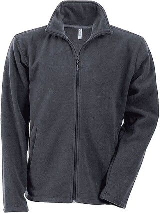 Pánská mikrofleecová mikina Kariban fleece jacket men, antracitová, vel. 3XL