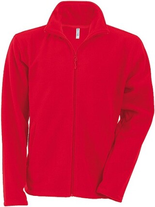 Pánská mikrofleecová mikina Kariban fleece jacket men, červená, vel. XXL