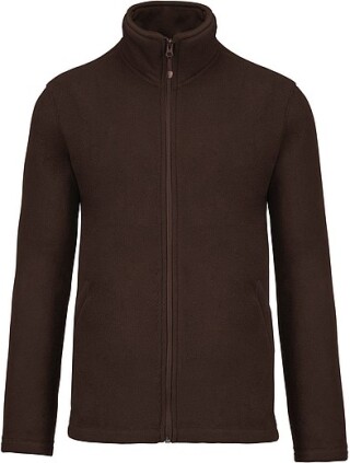 Pánská mikrofleecová mikina Kariban fleece jacket men, hnědá, vel. L