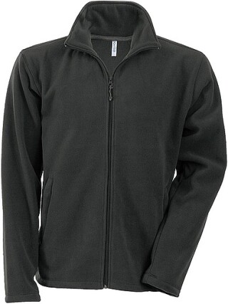 Pánská mikrofleecová mikina Kariban fleece jacket men, tmavě šedá, vel. M