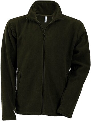 Pánská mikrofleecová mikina Kariban fleece jacket men, vojenská zelená tmavá, vel. 4XL