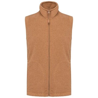 Pánská mikrofleecová vesta Kariban fleece vest men, hnědý melír, vel. L