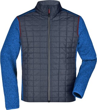 Pánská pletená bunda JAMES & NICHOLSON, královská modrá/antracitová, XL