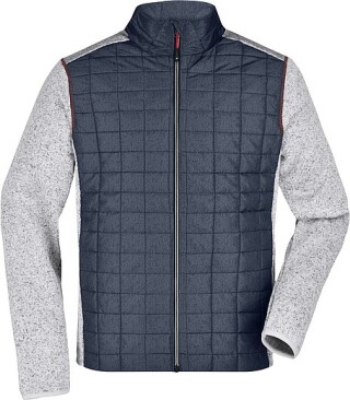 Pánská pletená bunda JAMES & NICHOLSON, sv.šedá/antracitová, 2XL