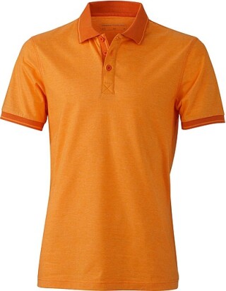 Pánská polokošile James Nicholson polo melange men, oranžová/tmavě oranžová, vel. XXL