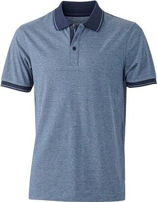 Pánská polokošile James Nicholson polo melange men, sv. modrá/ tmavě modrá, vel. XL