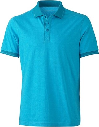 Pánská polokošile James Nicholson polo melange men, tyrkysová/tmavě tyrkysová, vel. M