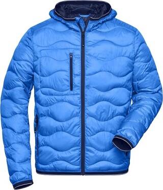 Pánská prošívaná bunda James & Nicholson, modrá, 3XL