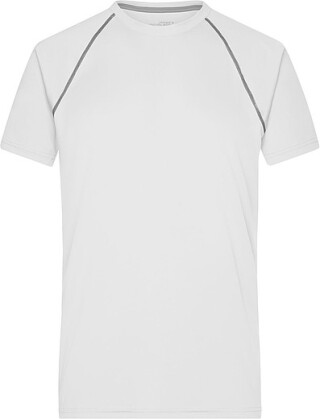 Pánské sportovní tričko James Nicholson sports T-shirt men, bílá/stříbrná, vel. M