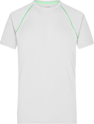 Pánské sportovní tričko James Nicholson sports T-shirt men, bílá/zelená, vel. L