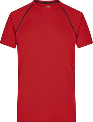 Pánské sportovní tričko James Nicholson sports T-shirt men, červená/černá, vel. L