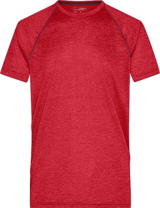 Pánské sportovní tričko James Nicholson sports T-shirt men, červený melír/černá, vel. XXL