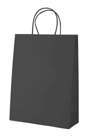 CORADA Papírová taška s kroucenými uchy, 36 x 12 x 41 cm, černá