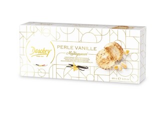 PERLE čokoládové sušenky s bílou čokoládou a vanilkovou náplní 95 g