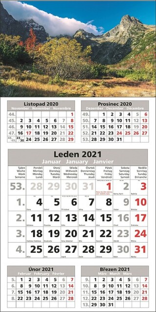 PĚTIMĚSÍČNÍ nástěnný kalendář 2027