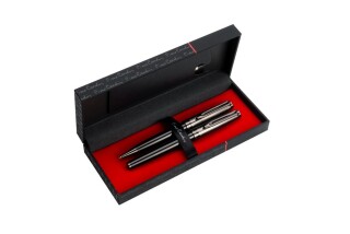 PIERRE CARDIN ODETTE SET Sada kuličkového a plnicího pera, černá/gunmetal