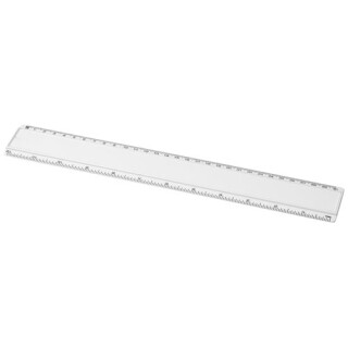 Plastové pravítko 30cm s papírovou vložkou k tisku, bílé