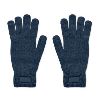 GANTERO Pletené rukavice z recyklovaného polyesteru, tmavá námořní modrá