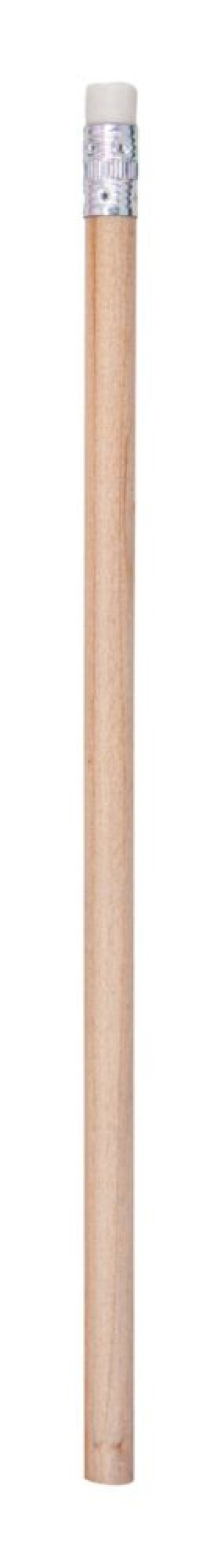 Přírodní dřevěná tužka s bílou gumou, neořezaná