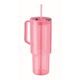 Průhledný hrnek 1200 ml, růžová