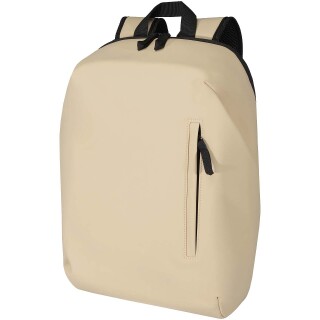 Rolovací batoh na notebook velikosti 15” z recyklovaného GRS, béžová