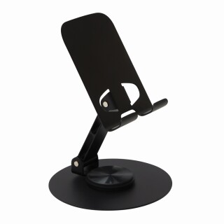 Skládací ocelový držák telefonu, černá