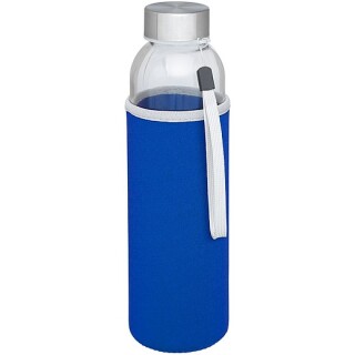 Skleněná láhev na pití, 500ml, s neoprenovým obalem, modrá