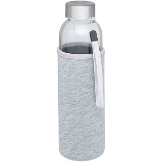 Skleněná láhev na pití, 500ml, s neoprenovým obalem, šedá