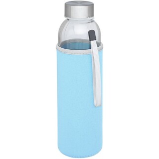 Skleněná láhev na pití, 500ml, s neoprenovým obalem, sv. modrá