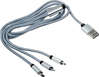 SORIALO Nabíjecí kabel 3v1, stříbrný