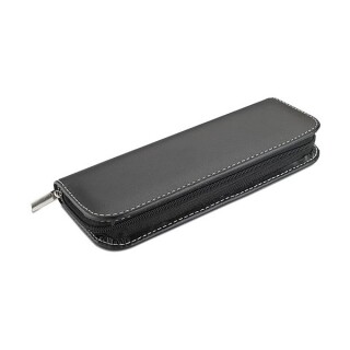 Souprava kuličkového pera a rolleru v PU pouzdře na zip, černá