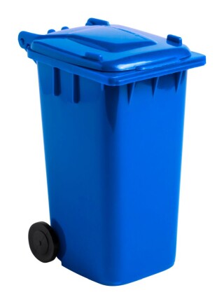 Stojan na psací potřeby ve tvaru popelnice, modrá