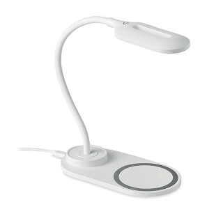 LATAKA Stolní lampa s LED světly a 10W bezdrátovou nabíječkou, bílá