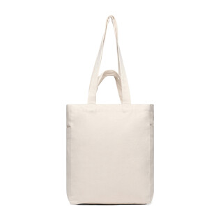 Taška na zip z recyklovaného plátna AWARE™, přírodní bílá
