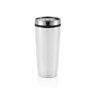 Termohrnek 0,3l, stříbrné víčko, bílý