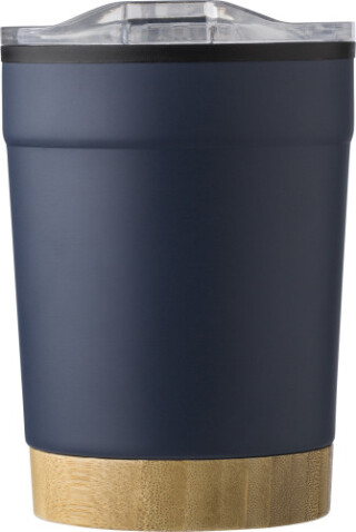 Termohrnek 300ml, s bambusovým dnem, modrý