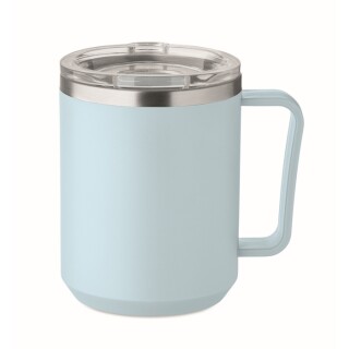 ZAFER Dvoustěnný termohrnek z nerezové oceli, 400 ml, jemně modrá