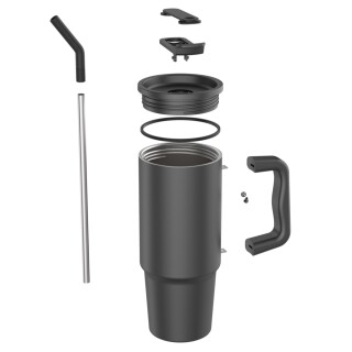 Termohrnek 900 ml z RCS recyklované nerezové oceli, černá