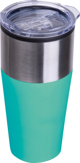 Termohrnek s plastovým vnitřkem 600 ml, tyrkysová