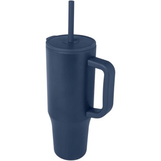 Termohrnek se silikonovým brčkem 900ml, námořní modrá