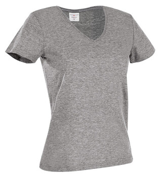 Tričko STEDMAN CLASSIC V-NECK WOMEN tmavě šedý melír XL