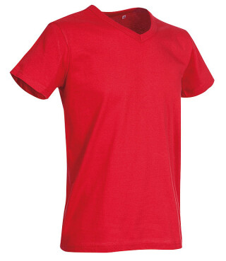 Tričko STEDMAN STARS BEN V-NECK červená XXL