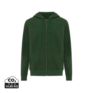 Unisex mikina na zip s kapucí Iqoniq Abisko, tmavě zelená, velikost 3XL