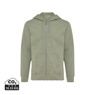 Unisex mikina na zip s kapucí Iqoniq Abisko, zelená, velikost XXS