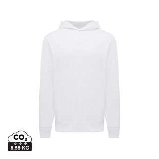 Unisex mikina s kapucí a bočními kapsami Iqoniq Yengo, recyklovaná bílá, velikost XS