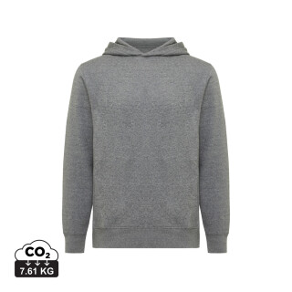 Unisex mikina s kapucí a bočními kapsami Iqoniq Yengo, šedý melír, velikost XS
